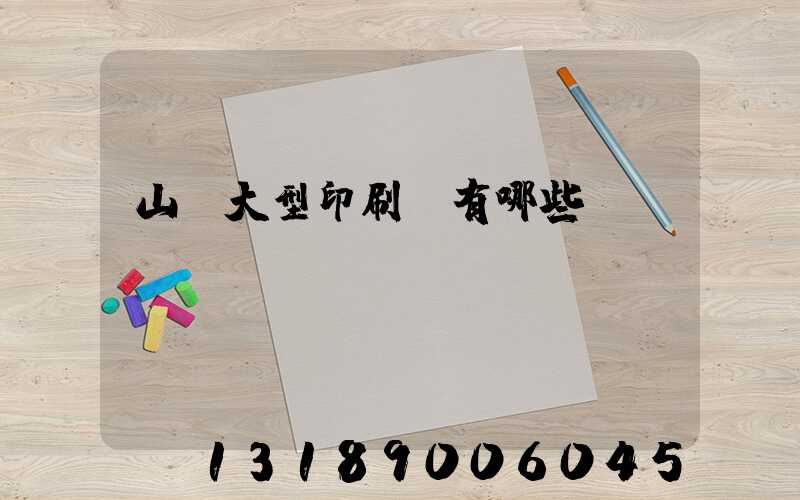山東大型印刷廠有哪些