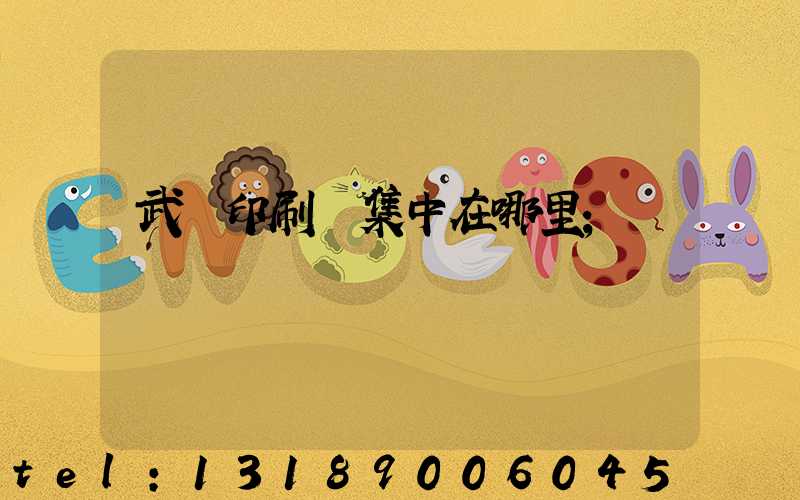 武漢印刷廠集中在哪里