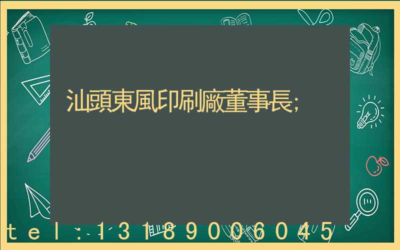 汕頭東風印刷廠董事長