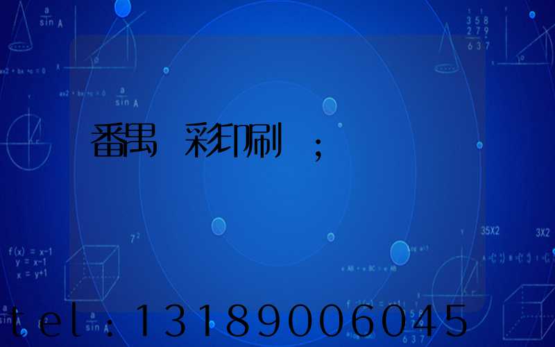 番禺藝彩印刷廠